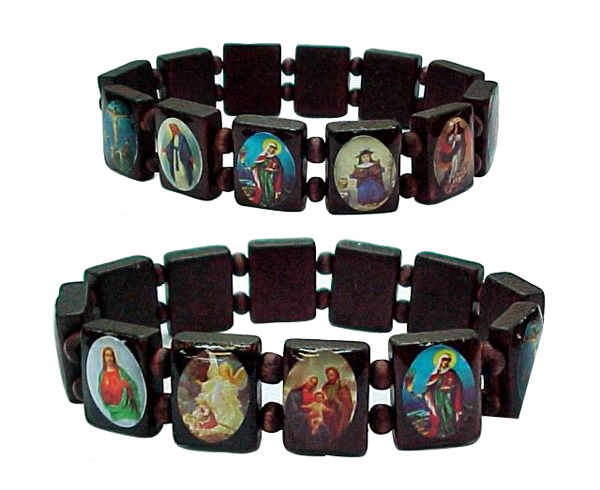 wood religious bracelet