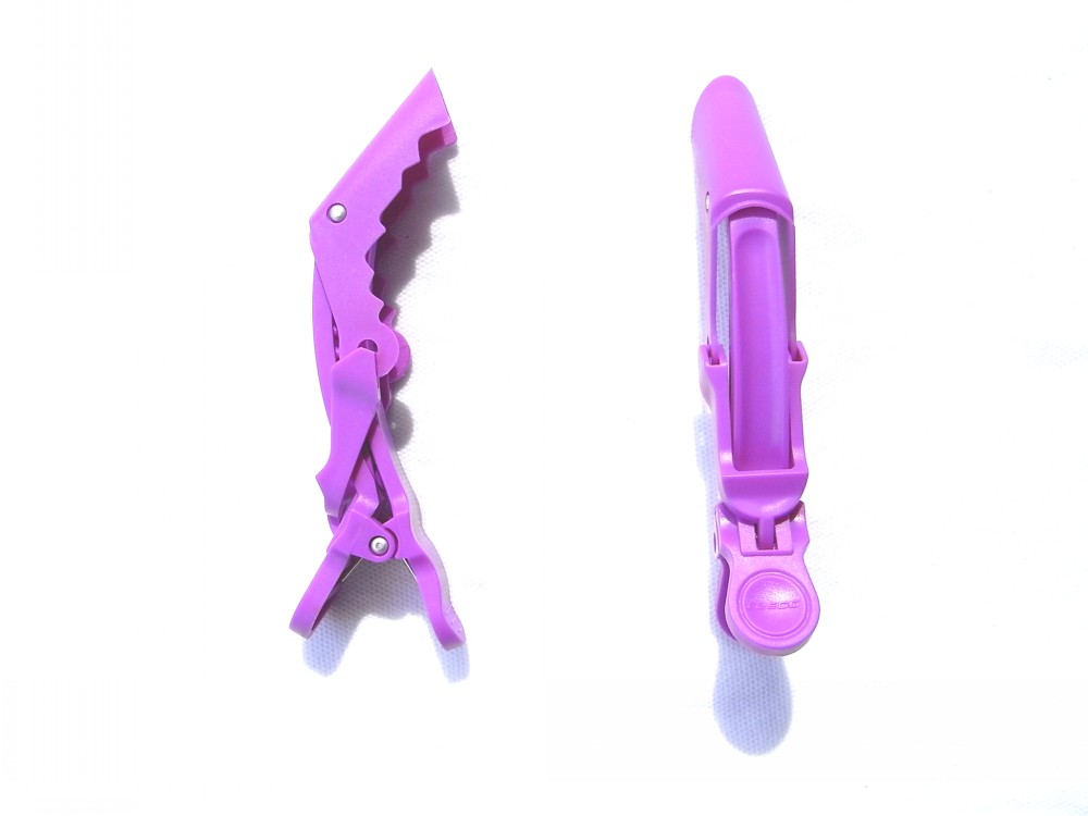Plastic Aligator Clip for Hairdressing--Purple