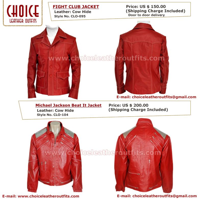 Micheal Jackson Beat It Leather Jacket - Fight Club Leather Jacket