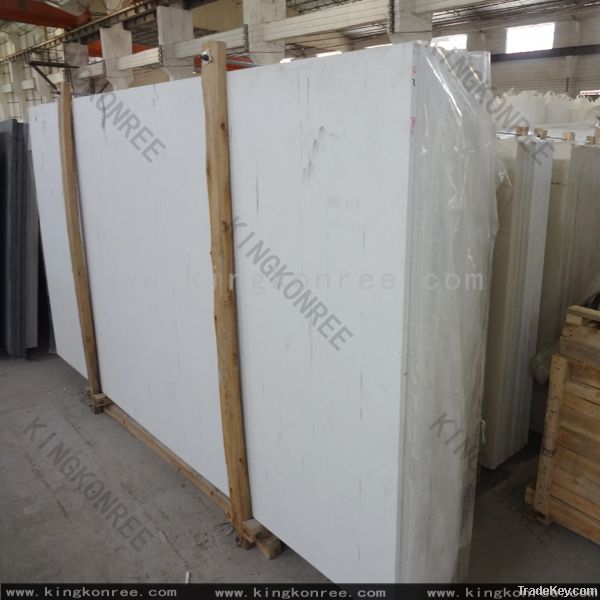 KKR pure white polishing engineered artificial quartz stone slabs