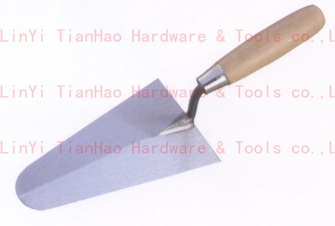 bricklaying trowel with wooden handle