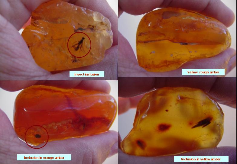 Yellow Orange Raw Amber with Inclusions