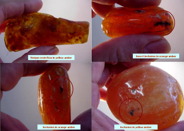 Yellow Orange Raw Amber with Inclusions