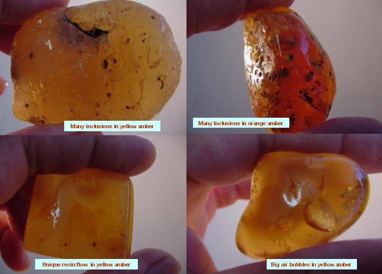 Yellow Orange Raw Amber with Inclusions