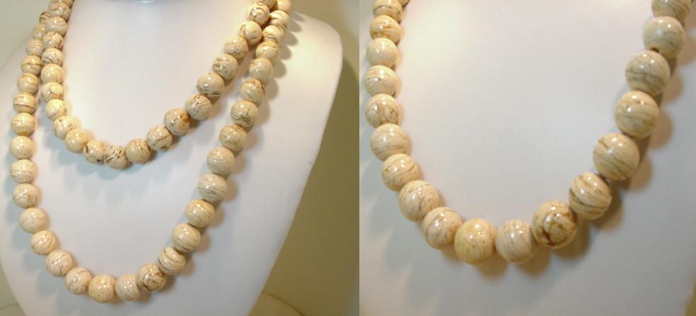 White Beige Amber Necklaces & Beads