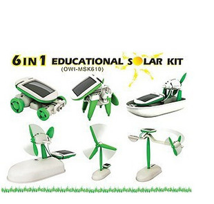 6 in 1 DIY Educational Solar Kit solar toys, windmill, revolving plane, a