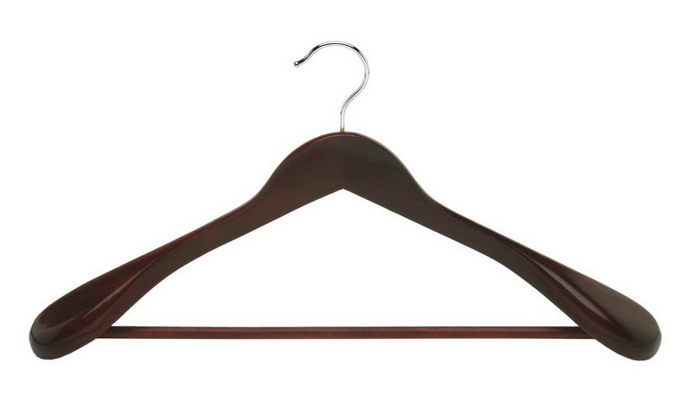 Suit hanger with trouser bar