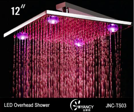 colorful LED overhead shower