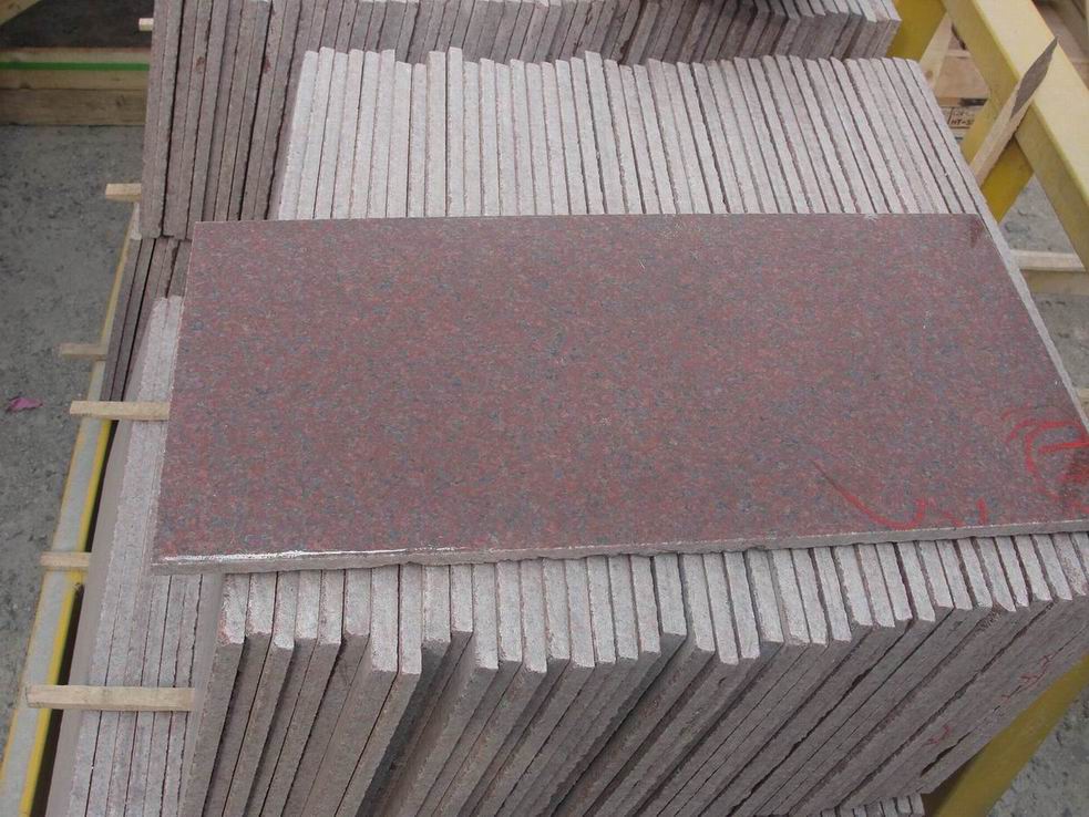 red granite tile