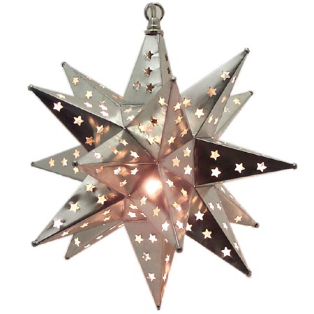 Mexican tin lighting / tin star lights / aged tin star light