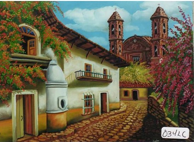 Mexican oil paintings / mexican pueblos oil paintings