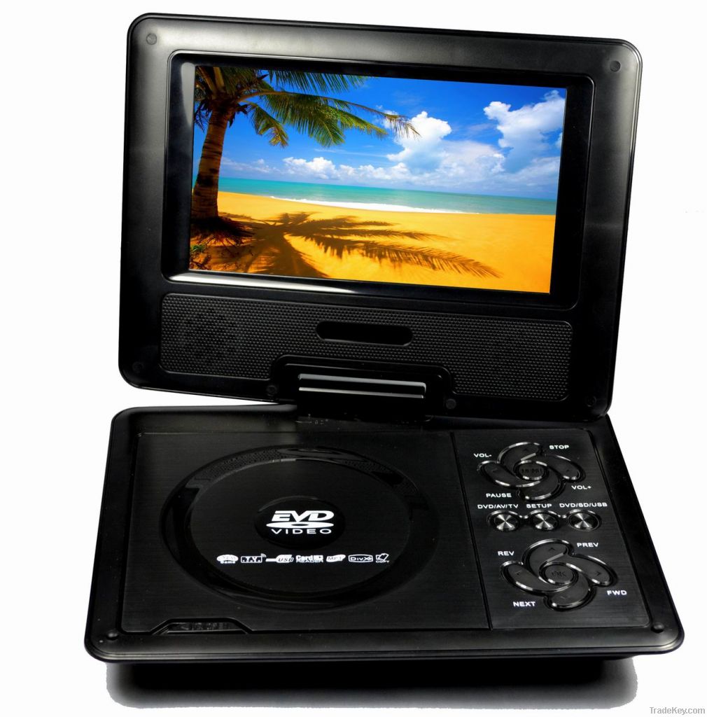 7inch portable dvd player with TV FM SD