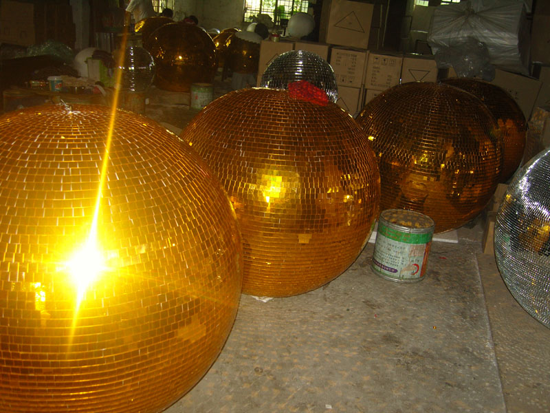 46-inch golden mirror balls