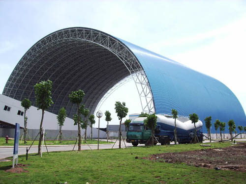 arch space grid frame shed as warehouse