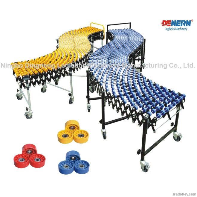 Flexible Extendable Gravity Nylon Skate-Wheel Conveyor