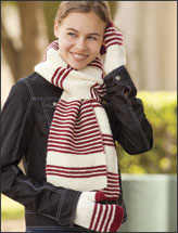 HAND KNIT CANDY STRIPED SCARF