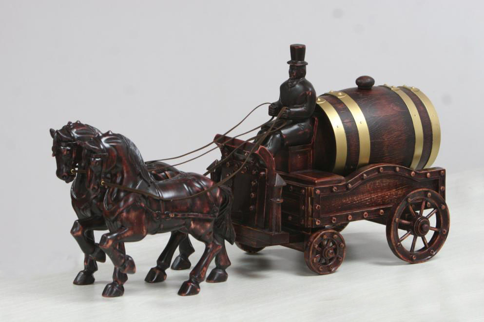 Carriage and Pair Oak Barrel