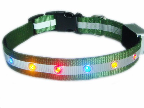 SHW6-deep green LED Flashing Dog Collar