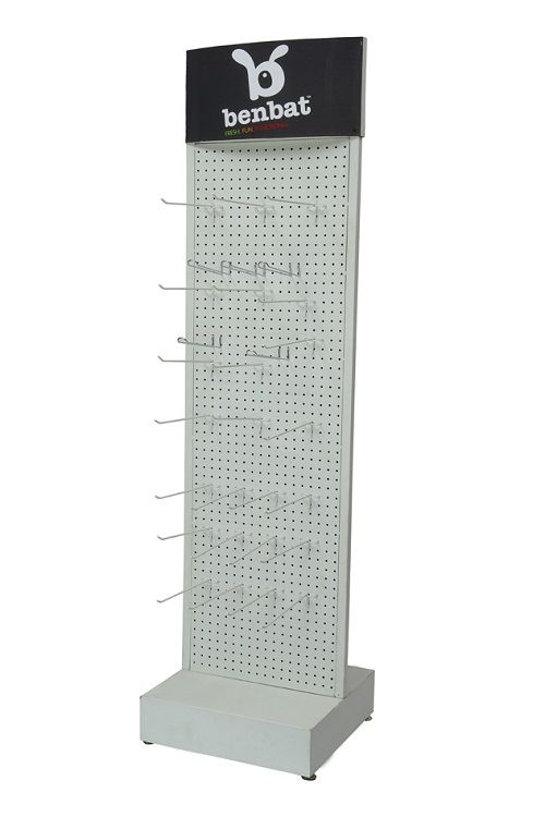 supermarket orifice plated metal hanging display stands with hooks