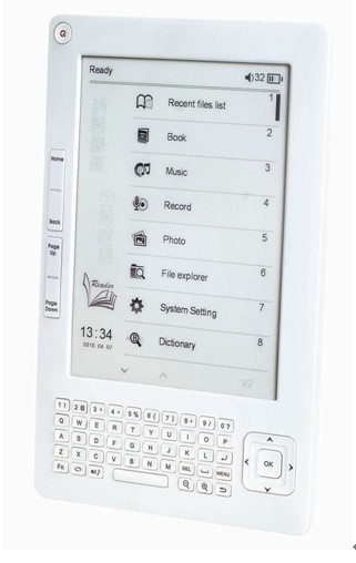 6 inch E-book reader with E-ink screen