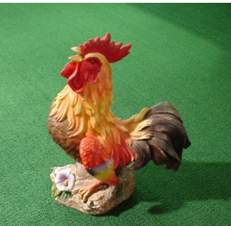 Polyresin garden rooster, garden animal decoration