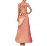 Rose Pink, Peach & Cream Draped Gown