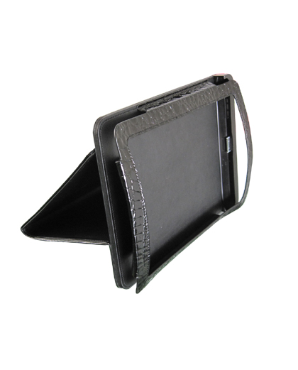 black gross leather tablet case