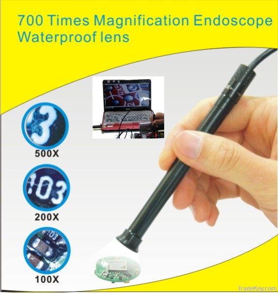 waterproof USB microscope 700x zoom Endoscope 4 led 10mm lens
