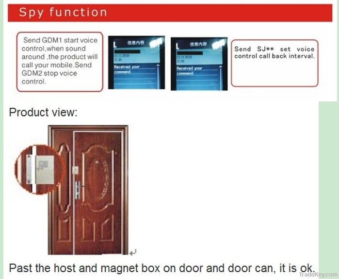 home security TC-100 Call Back GSM Listening Bug Alarm Door Opener