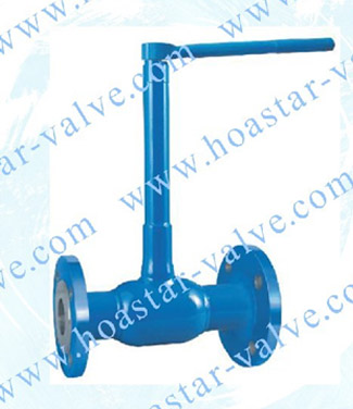Long stem welded ball valve with flange end