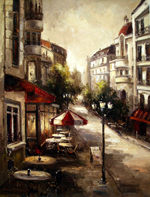 street scene oil painting