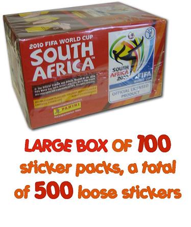 PANINI World Cup 2010 Stickers (sealed box containing 500 stickers)