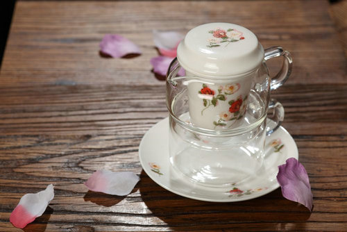 spring glass tea set
