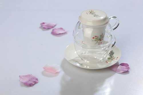 autumn glass tea set
