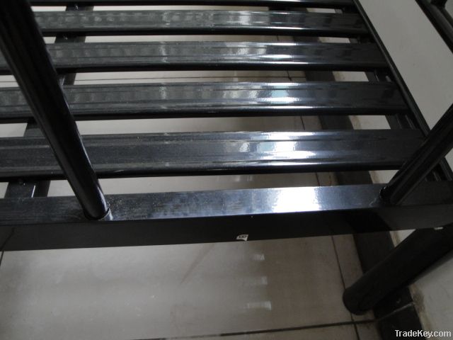metal single bed, with plate base