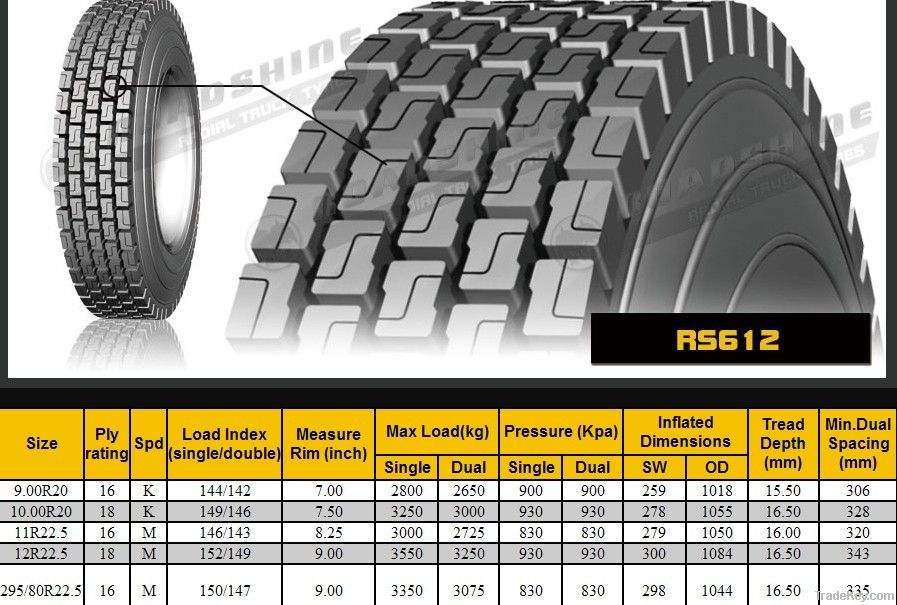 Roadshine tire, tyre   315/80R22.5 truck tyre
