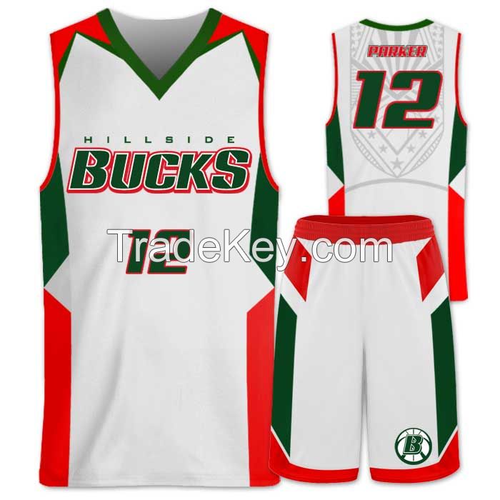 V-Neck Basketball uniform | Basketball uniform Customised Digital / sublimation Printed | Team basketball uniform