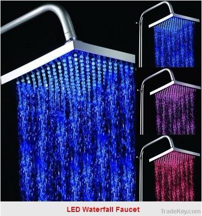 LED Waterfall Faucet ABS plastic silver bright