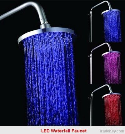 LED Waterfall Faucet ABS plastic silver bright