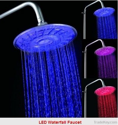 LED Waterfall Faucet ABS plastic silver bright