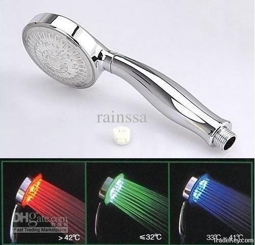 no battery led shower head color changing bathroomLED rain shower head