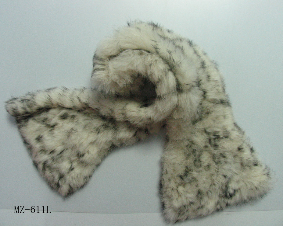 Rabbit  Fur Knit Scarf