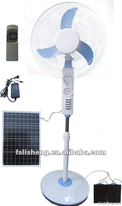 Solar rechargeable fan