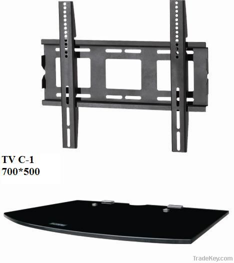 LCD LED plasma TV Wall Mount with glass shelf