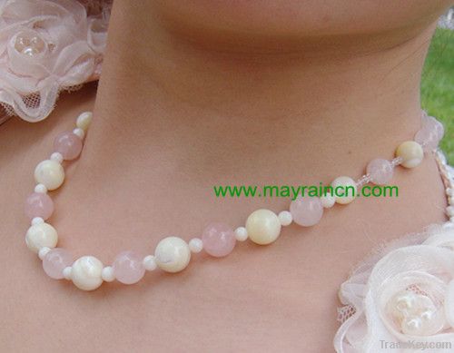 Jewelery fashion crystal/agate/precioustone/gem woman necklace