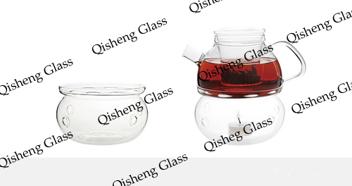 Heat Resistant Glass Pot with Warmer