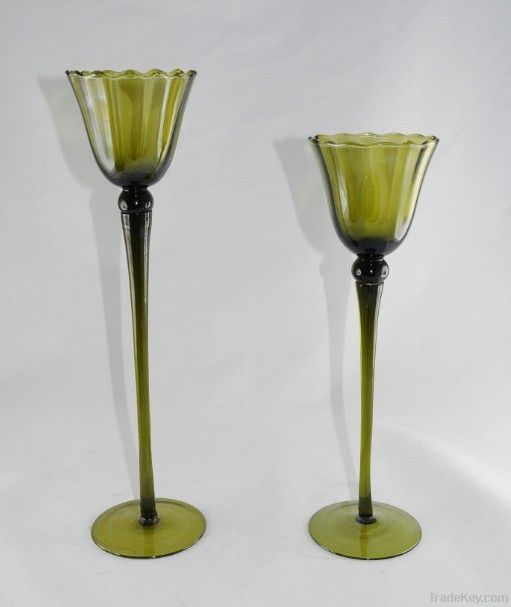 Glass Candle Holder 1398