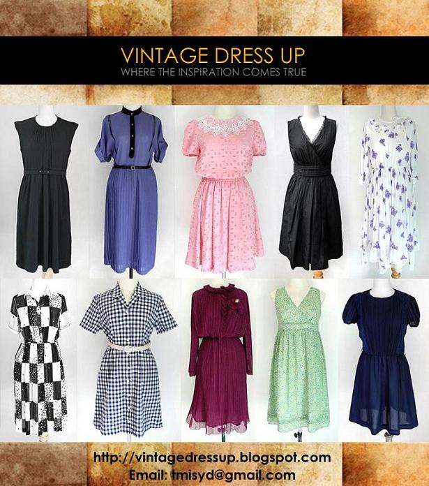 vintage dress era 1940s'-1970s' premium quality and reasonable price
