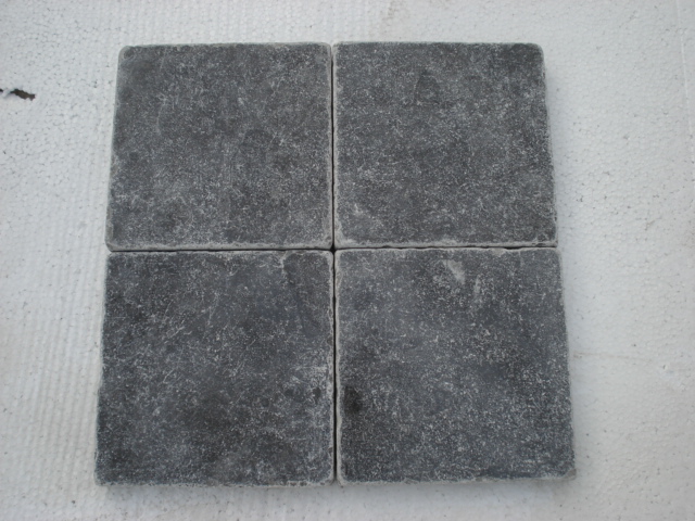 Blue limestone honed and tumbled tile