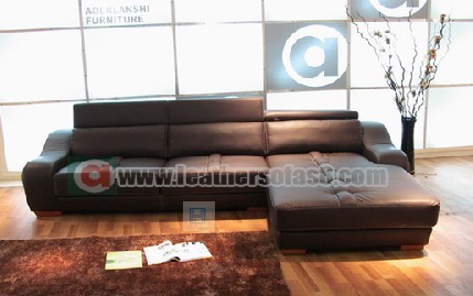 Contemporary modern leather corner sofa